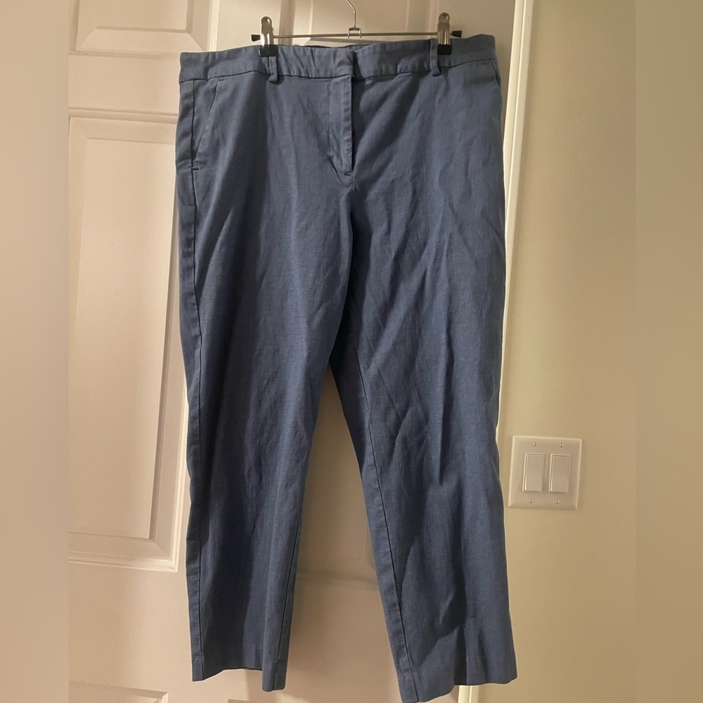 LOFT Blue Riviera Slim Cropped Pants - Picture 1 of 4